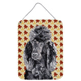 Caroline'S Treasures Black Standard Poodle Fall Leaves Wall Or Door Hanging Prints, 16 X 12