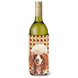 Red Miniature Poodle Fall Leaves Wine Bottle Beverage Insulator Hugger Sc9675Literk