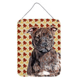 Caroline'S Treasures Sc9681Ds1216 Staffordshire Bull Terrier Staffie Fall Leaves Wall Or Door Hanging Prints, 16 X 12,