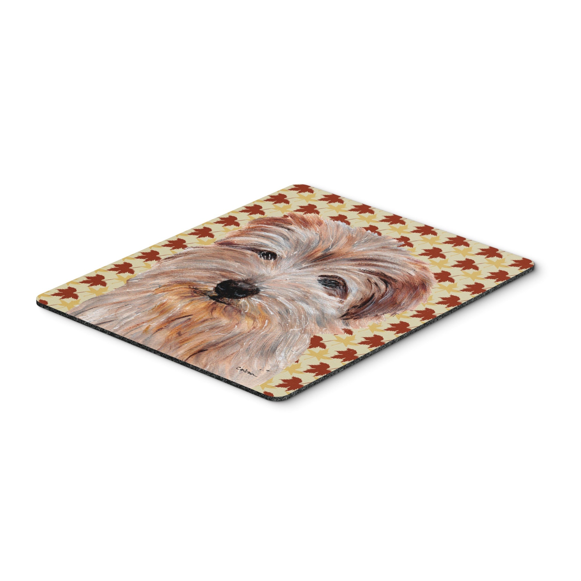 Caroline'S Treasures Norfolk Terrier Fall Leaves Mouse Pad/Hot Pad/Trivet (Sc9688Mp)