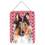 Caroline'S Treasures Collie Hearts And Love Aluminium Metal Wall Or Door Hanging Prints, 16 X 12