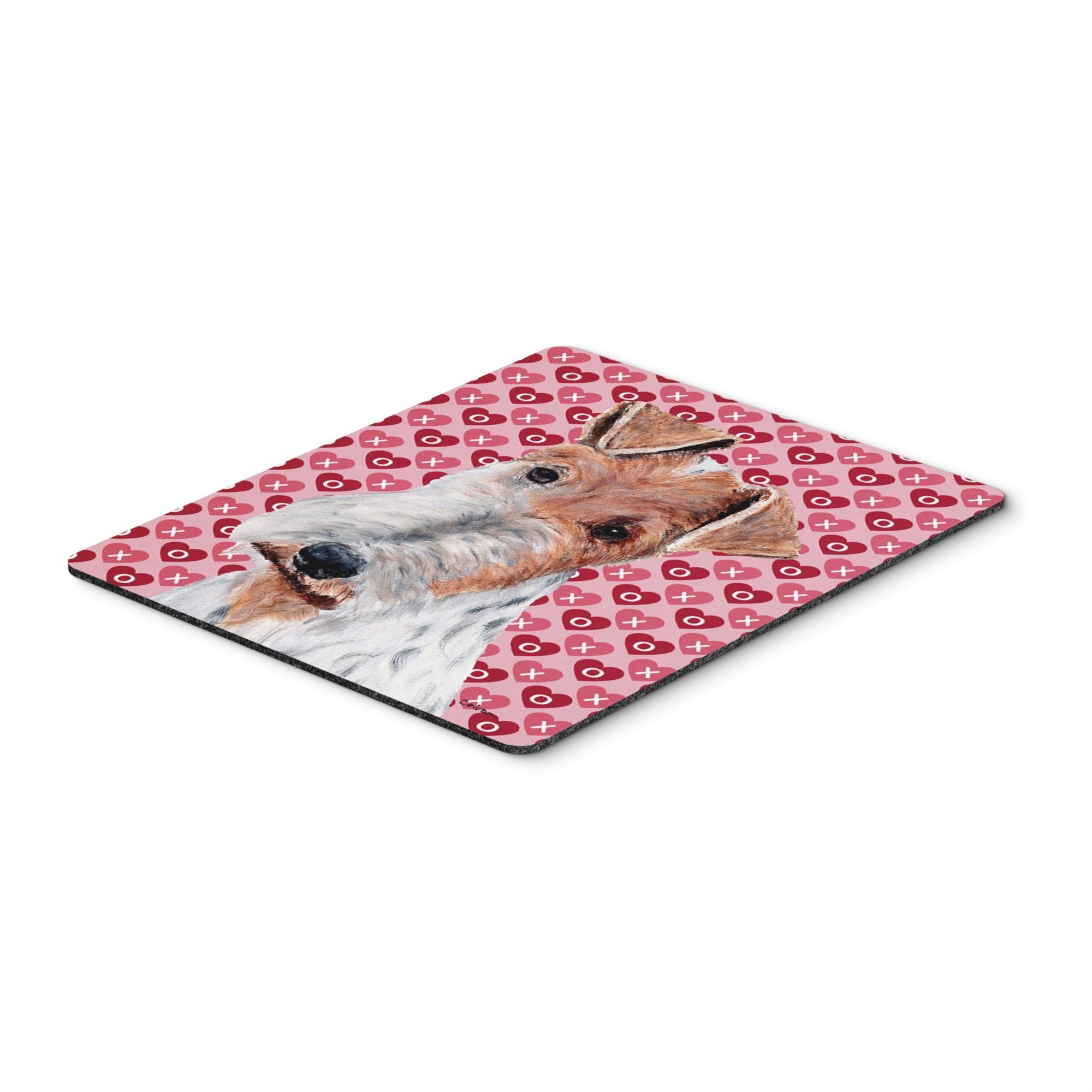 Caroline'S Treasures Wire Fox Terrier Hearts & Love Mouse Pad/Hot Pad/Trivet (Sc9700Mp)