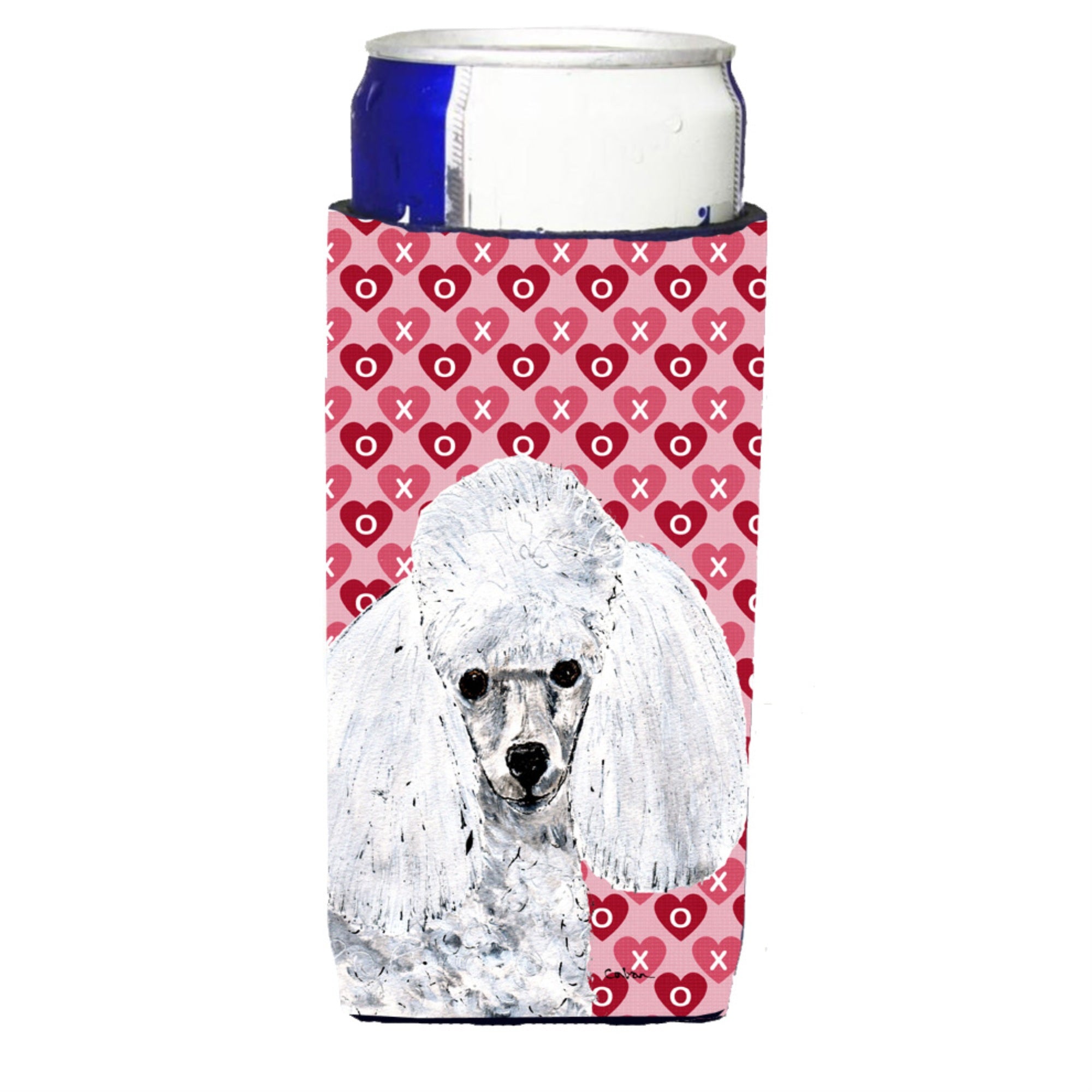White Toy Poodle Hearts And Love Ultra Beverage Insulators For Slim Cans Sc9701Muk