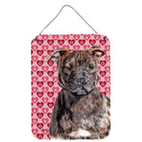 Caroline'S Treasures Sc9705Ds1216 Staffordshire Bull Terrier Staffie Hearts And Love Wall Or Door Hanging Prints, 16 X 12,