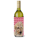 Golden Doodle 2 Hearts And Love Wine Bottle Beverage Insulator Hugger Sc9715Literk