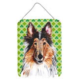 Caroline'S Treasures Collie Lucky Shamrock St. Patrick'S Day Wall Or Door Hanging Prints, 16 X 12