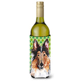 Collie Lucky Shamrock St. Patrick'S Day Wine Bottle Beverage Insulator Hugger Sc9718Literk
