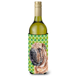 Shar Pei Lucky Shamrock St. Patrick'S Day Wine Bottle Beverage Insulator Hugger Sc9719Literk