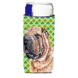 Shar Pei Lucky Shamrock St. Patrick'S Day Ultra Beverage Insulators For Slim Cans Sc9719Muk