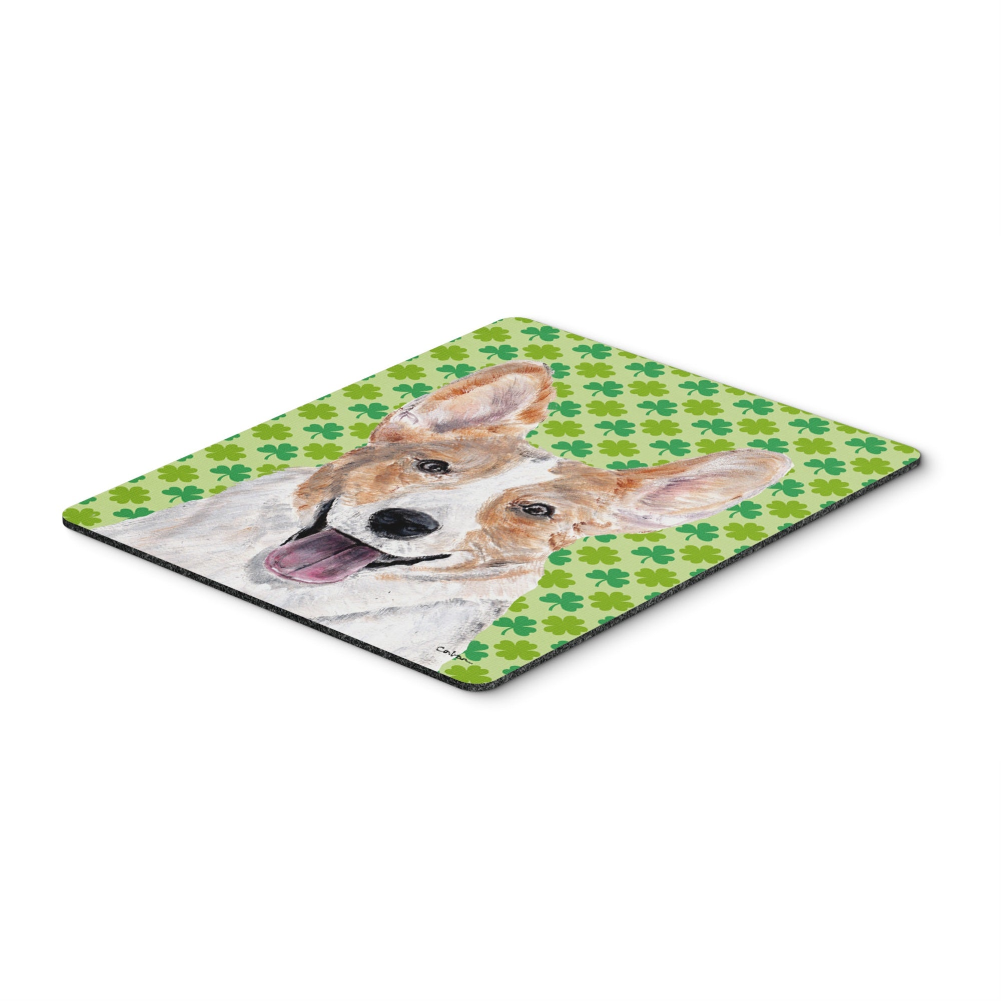 Caroline'S Treasures Cardigan Corgi Lucky Shamrock St. Patrick'S Day Mouse Pad/Hot Pad/Trivet (Sc9720Mp)