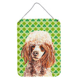 Caroline'S Treasures Red Miniature Poodle Lucky Shamrock St. Patrick'S Day Wall Or Door Hanging Prints, 16 X 12