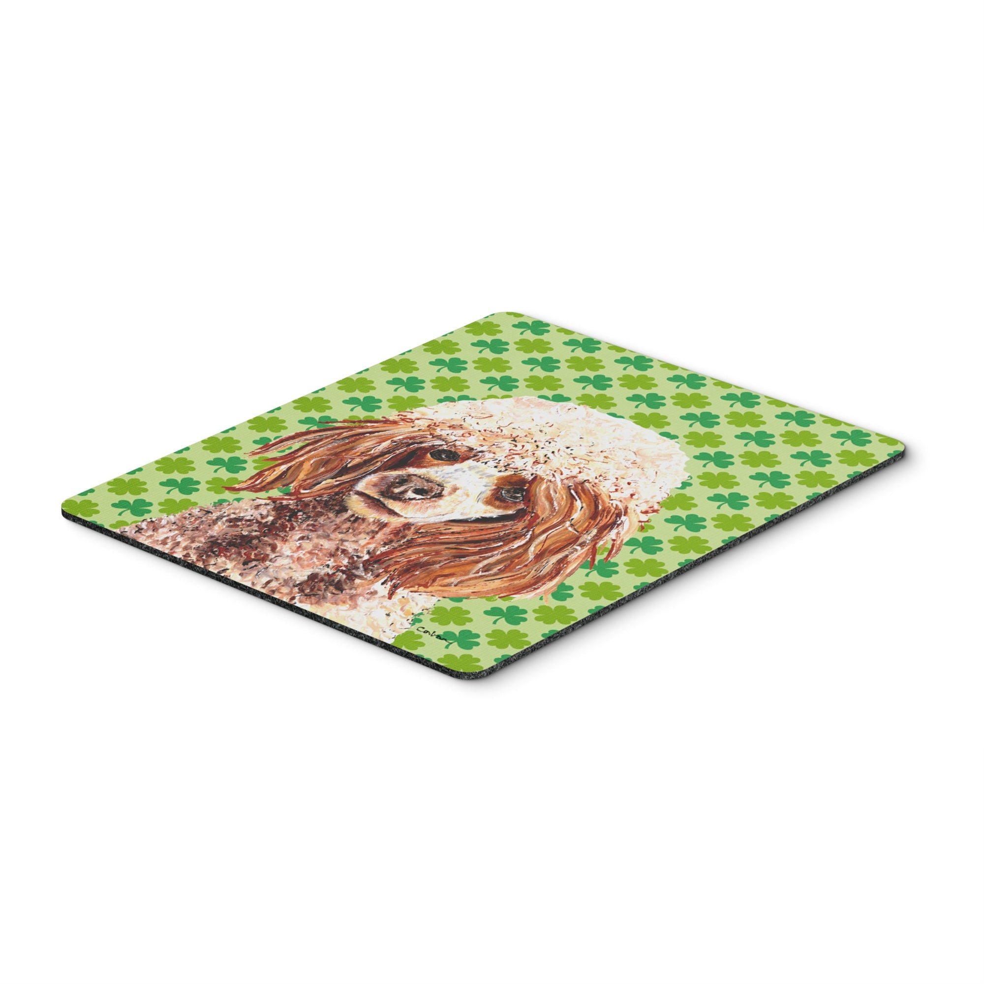 Caroline'S Treasures Red Miniature Poodle Lucky Shamrock St. Patrick'S Day Mouse Pad/Trivet (Sc9723Mp)