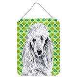 Caroline'S Treasures White Standard Poodle Lucky Shamrock St. Patrick'S Day Wall Or Door Hanging Prints, 16 X 12