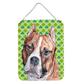 Caroline'S Treasures Sc9728Ds1216 Staffordshire Bull Terrier Staffie Lucky Shamrock St. Patrick'S Day Wall Or Door Hanging Pri