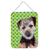 Caroline'S Treasures Norfolk Terrier Puppy Lucky Shamrock St. Patrick'S Day Wall Or Door Hanging Prints, 16 X 12
