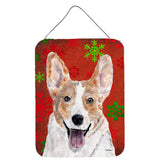 Caroline'S Treasures Cardigan Corgi Red Snowflakes Holiday Wall Or Door Hanging Prints, 16 X 12