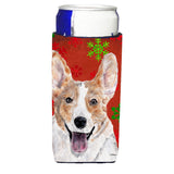 Cardigan Corgi Red Snowflakes Holiday Ultra Beverage Insulators For Slim Cans Sc9744Muk