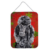 Caroline'S Treasures Black Standard Poodle Red Snowflakes Holiday Wall Or Door Hanging Prints, 16 X 12