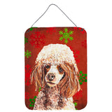 Caroline'S Treasures Red Miniature Poodle Red Snowflakes Holiday Wall Or Door Hanging Prints, 16 X 12