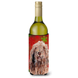 Otterhound Red Snowflakes Holiday Wine Bottle Beverage Insulator Hugger Sc9757Literk
