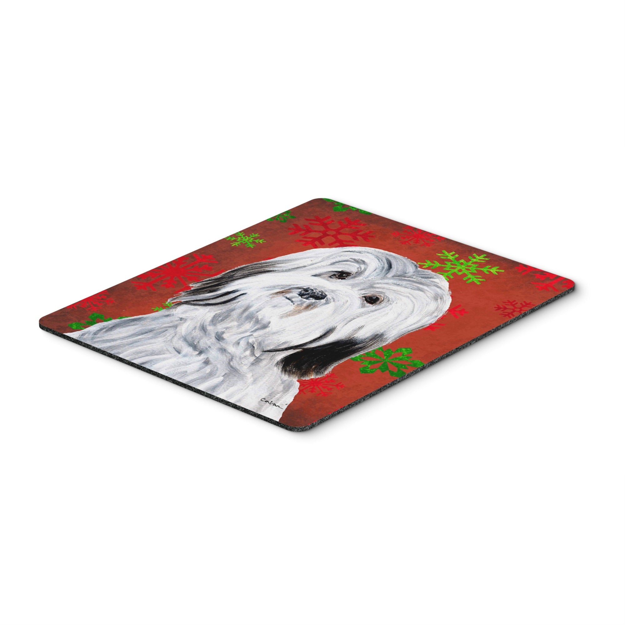 Caroline'S Treasures Havanese Red Snowflakes Holiday Mouse Pad/Hot Pad/Trivet (Sc9761Mp)