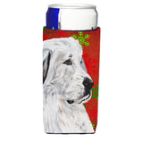 Great Pyrenees Red Snowflakes Holiday Ultra Beverage Insulators For Slim Cans Sc9762Muk