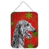 Caroline'S Treasures Sc9765Ds1216 Scottish Deerhound Red Snowflakes Holiday Wall Or Door Hanging Prints, 16 X 12