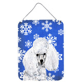 Caroline'S Treasures White Toy Poodle Winter Snowflakes Wall Or Door Hanging Prints, 16 X 12