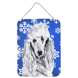 Caroline'S Treasures White Standard Poodle Winter Snowflakes Wall Or Door Hanging Prints, 16 X 12
