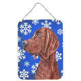 Caroline'S Treasures Redbone Coonhound Winter Snowflakes Wall Or Door Hanging Prints, 16 X 12
