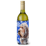 Otterhound Winter Snowflakes Wine Bottle Beverage Insulator Hugger Sc9780Literk