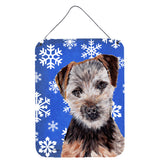 Caroline'S Treasures Norfolk Terrier Puppy Winter Snowflakes Wall Or Door Hanging Prints, 16 X 12
