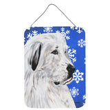 Caroline'S Treasures Great Pyrenees Winter Snowflakes Wall Or Door Hanging Prints, 16 X 12