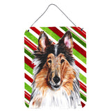 Caroline'S Treasures Collie Candy Cane Christmas Wall Or Door Hanging Prints, 16 X 12