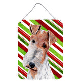 Caroline'S Treasures Wire Fox Terrier Candy Cane Christmas Wall Or Door Hanging Prints, 16 X 12