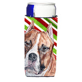 Staffordshire Bull Terrier Staffie Candy Cane Christmas Ultra Beverage Insulators For Slim Cans Sc9800Muk