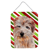 Caroline'S Treasures Norfolk Terrier Candy Cane Christmas Wall Or Door Hanging Prints, 16 X 12