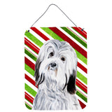 Caroline'S Treasures Havanese Candy Cane Christmas Wall Or Door Hanging Prints, 16 X 12