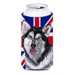 Alaskan Malamute With English Union Jack British Flag Tall Boy Beverage Insulator Hugger Sc9815Tbc