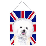 Caroline'S Treasures Sc9818Ds1216 Bichon Frise With English Union Jack British Flag Wall Or Door Hanging Prints, 16 X 12