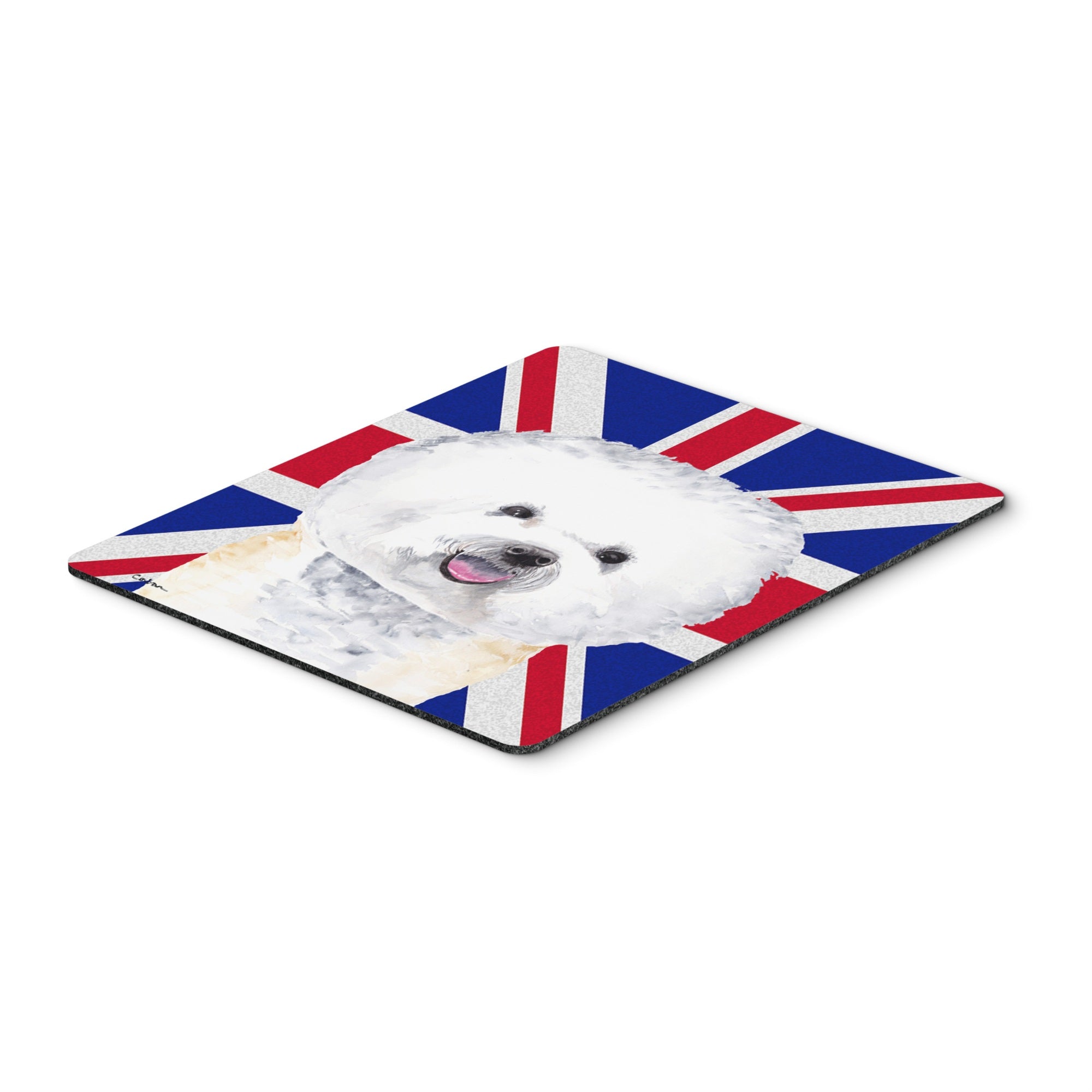 Caroline'S Treasures Bichon Frise With English Union Jack British Flag Mouse Pad/Hot Pad/Trivet (Sc9818Mp)