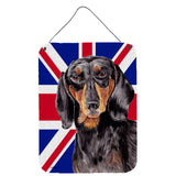 Caroline'S Treasures Sc9820Ds1216 Dachshund With English Union Jack British Flag Wall Or Door Hanging Prints, 16 X 12,
