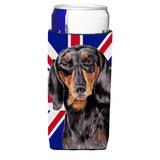 Dachshund With English Union Jack British Flag Ultra Beverage Insulators For Slim Cans Sc9820Muk