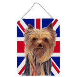 Caroline'S Treasures Sc9822Ds1216 Yorkie With English Union Jack British Flag Wall Or Door Hanging Prints, 16 X 12