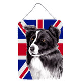 Caroline'S Treasures Border Collie With English Union Jack British Flag Wall Or Door Hanging Prints, 16 X 12