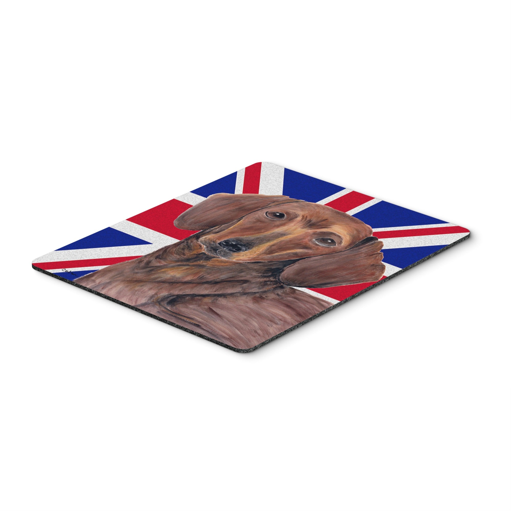 Caroline'S Treasures Dachshund With English Union Jack British Flag Mouse Pad/Hot Pad/Trivet (Sc9825Mp)