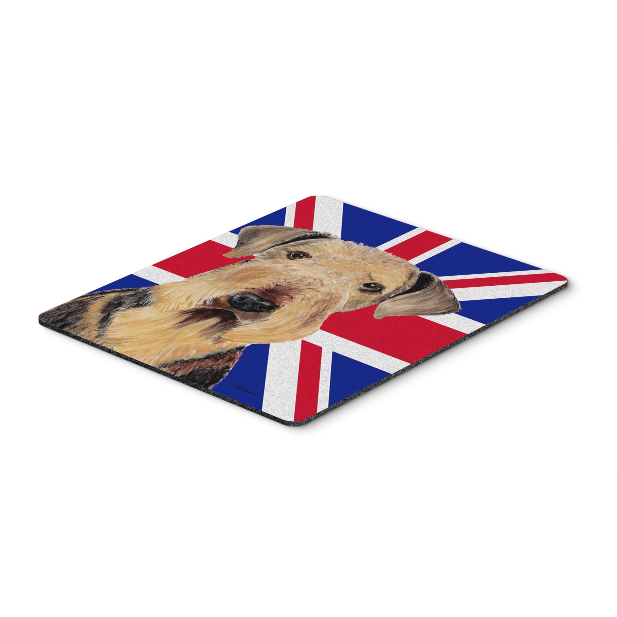 Caroline'S Treasures Airedale With English Union Jack British Flag Mouse Pad/Hot Pad/Trivet (Sc9830Mp)