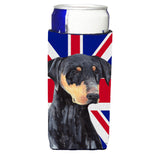 Doberman With English Union Jack British Flag Ultra Beverage Insulators For Slim Cans Sc9834Muk