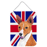 Caroline'S Treasures Sc9844Ds1216 Basenji With English Union Jack British Flag Wall Or Door Hanging Prints, 16 X 12