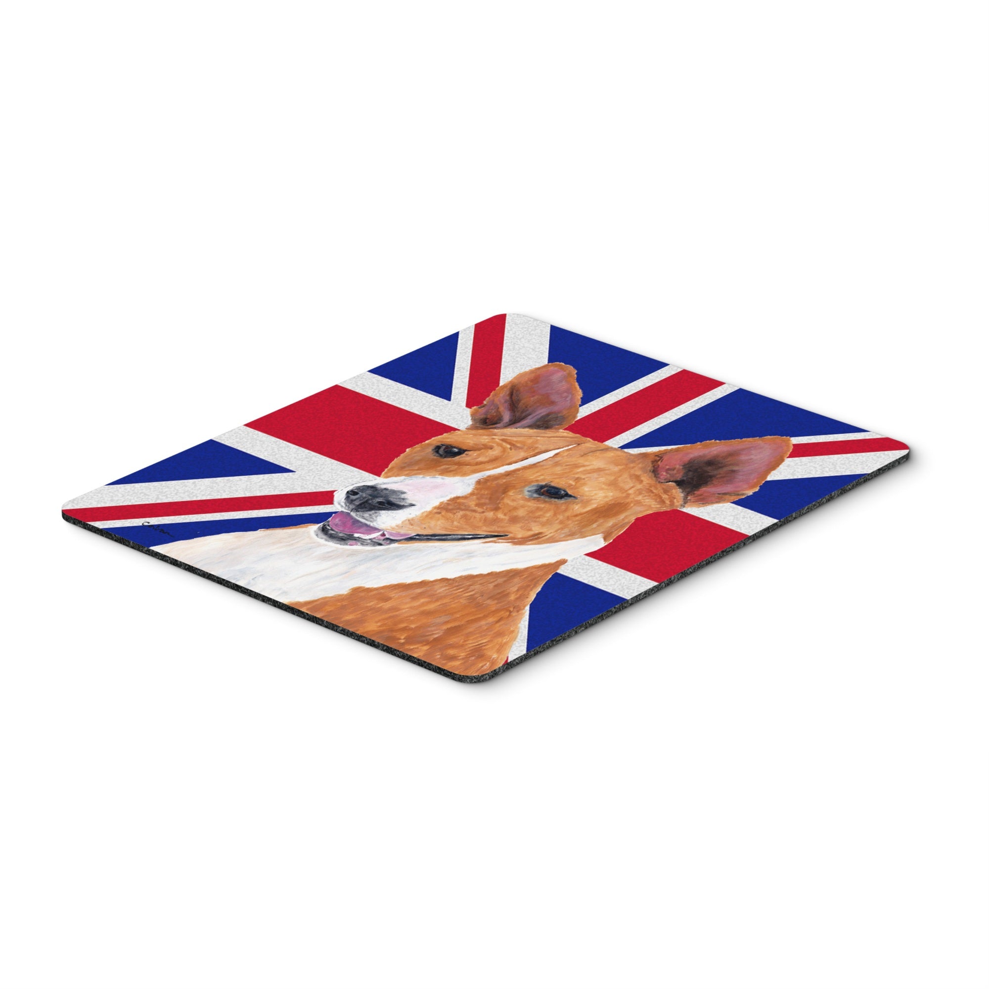 Caroline'S Treasures Basenji With English Union Jack British Flag Mouse Pad/Hot Pad/Trivet (Sc9844Mp)